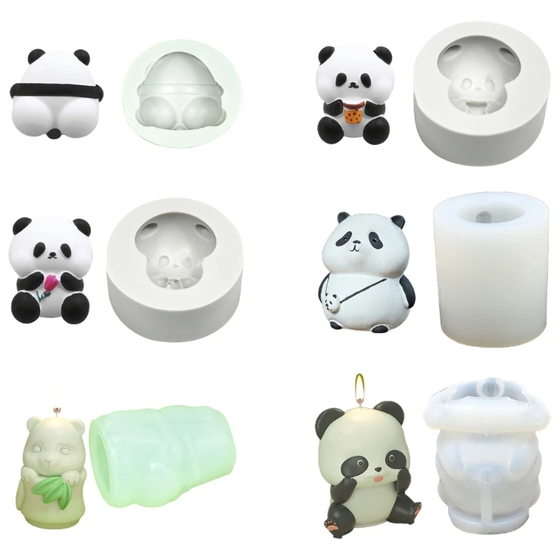 Chinese 3D Panda Silicone Molds Baking Moulds Nonstick Candy Molds Chocolate Cake Molds Silicone Texture Dessert Molds