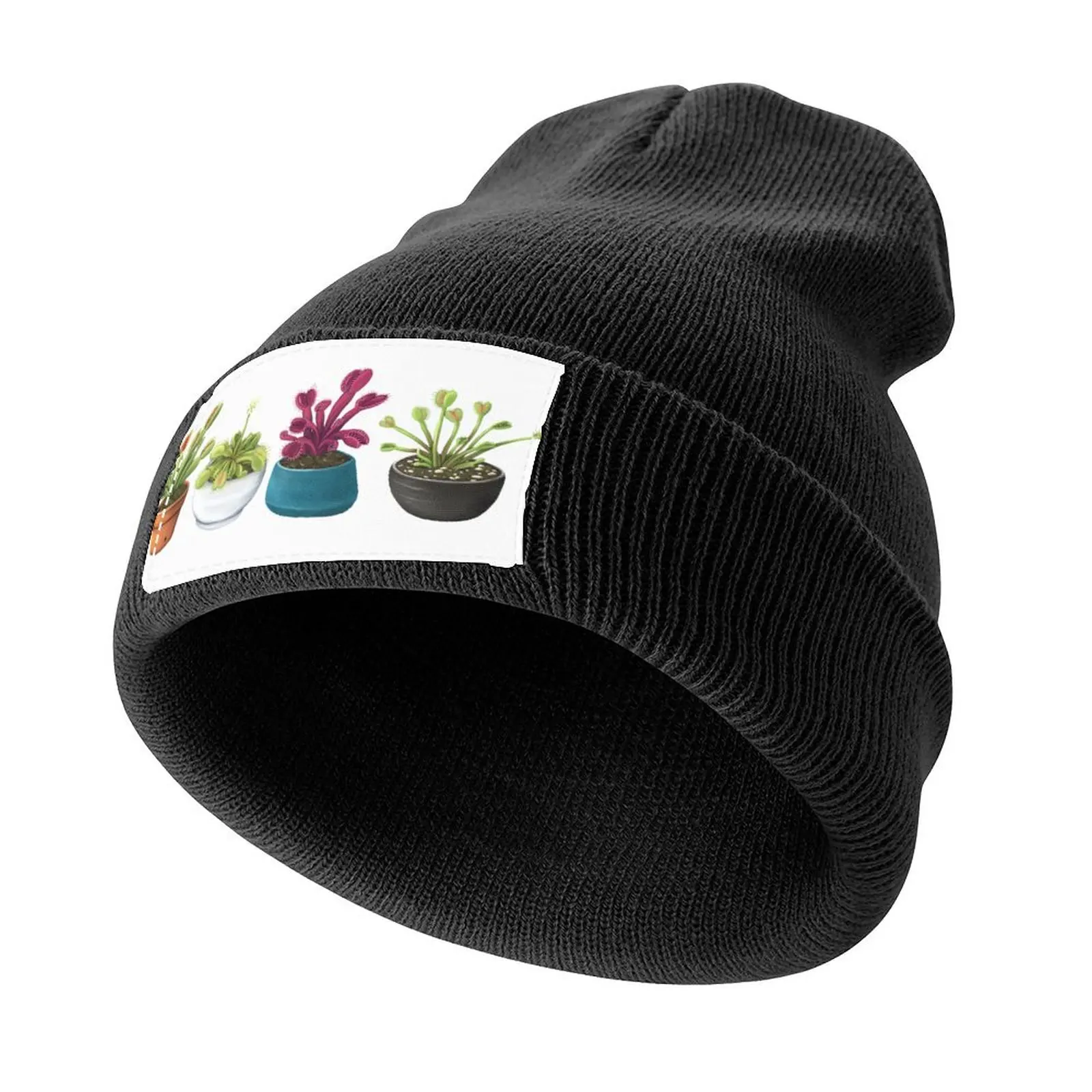 Venus Fly Trap House Plant Sticker Pack Knitted Cap Golf Wear Streetwear Hat Luxury Brand Men Caps Women's