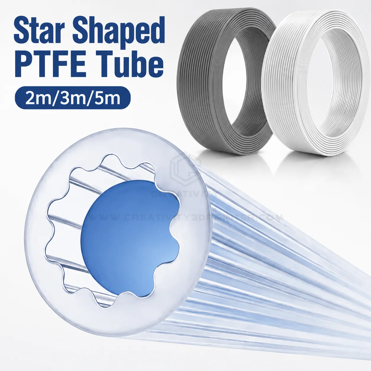 Verbessertes Sternförmiges PTFE-Rohr mit Geringem Widerstand, Ultra-Glatter Fluss, Hitzebeständigkeit und Langlebigkeit für Voron Anycubic Elegoo Lab AMS 3D-Drucker-Teile