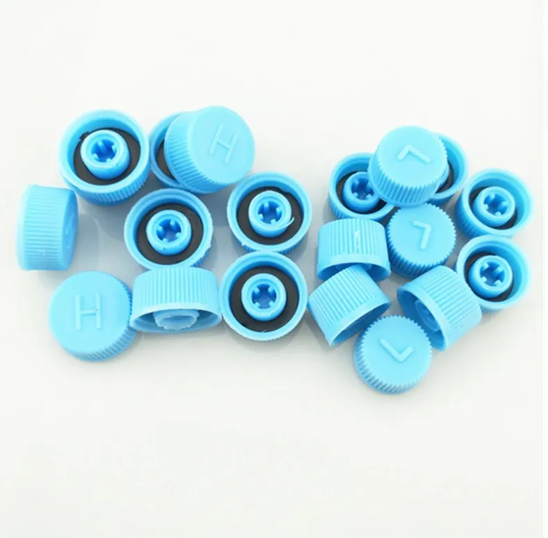 Car Air Conditioner Refrigerant Dust Cover Valve Core Caps High Low Side Port Cap Auto High Low Pressure Caps Accessories