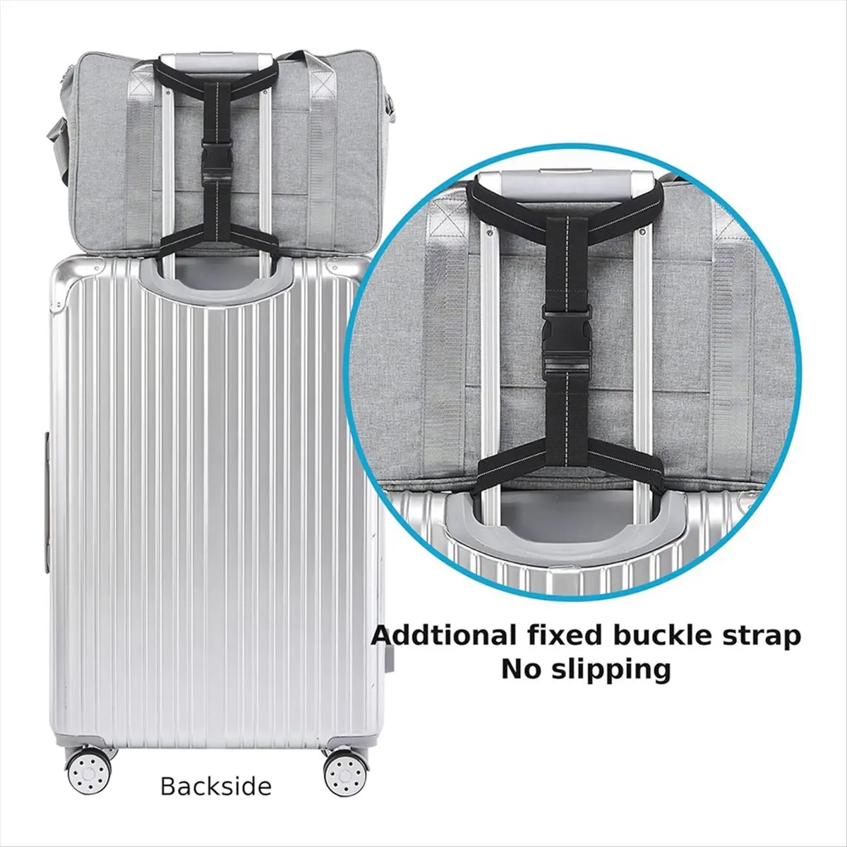 ABQR أشرطة الأمتعة حقيبة بنجي لحقائب السفر إضافة حقيبة، حزام بنجي حقيبة السفر للأمتعة (عبوة من قطعتين)