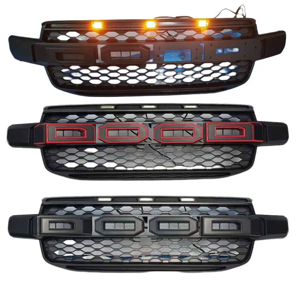 Akcesoria samochodowe Przednie grille wyścigowe Pasują do Ranger T9 Wildtrack XLT 2022 2023 2024+ Abs Grill Grille Mesh Mask Cover
