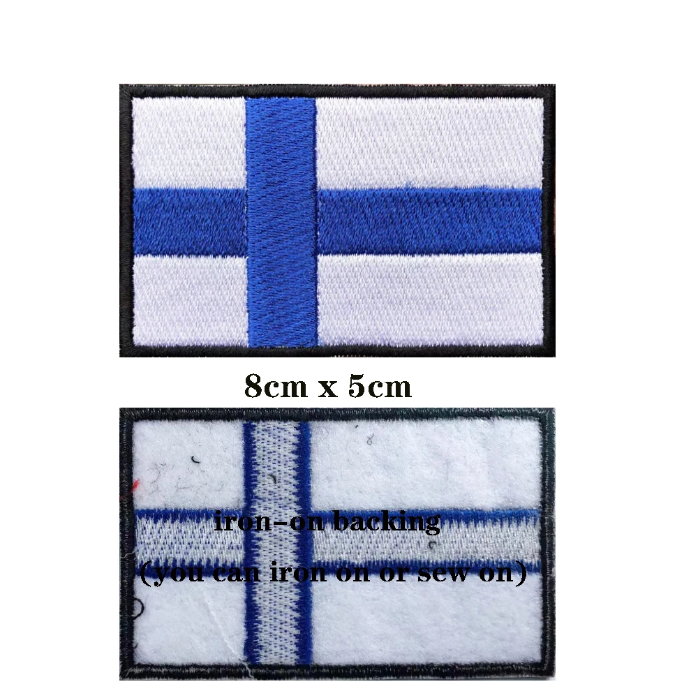 1PC fińska flaga finlandia łatki Armband haftowane Patch Hook & Loop lub haftowane naprasowanki odznaka wojskowy pasek