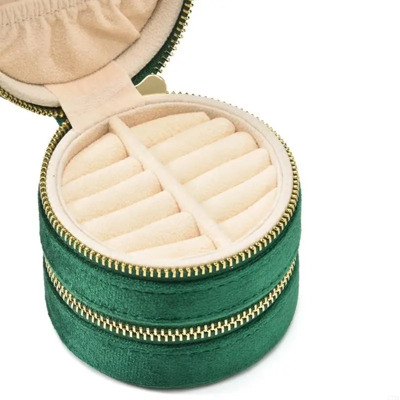 

Compact Jewelry Box Plush Material Perfect Gift for Fashionable Women Girls