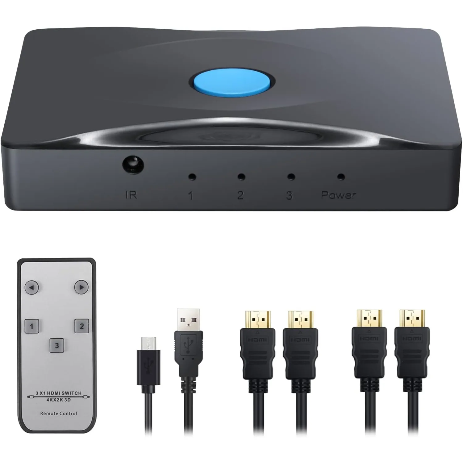 

Переключатель HDMI 4k HDMI-сплиттер HDMI-переключатель 3 в 1 выходной HDMI-переключатель с ИК-пультом дистанционного управления поддерживает 4k при 60 Гц 3D HD1080P для Xbox PS4