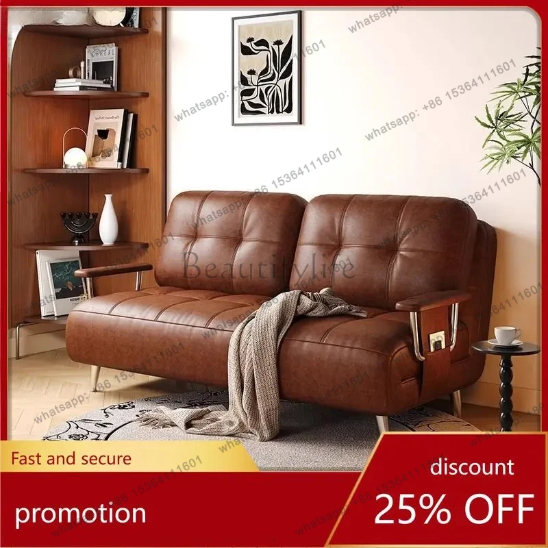 Sofa Bed Foldable Dual-use Vintage Small Apartment Sofa Chair Sofa