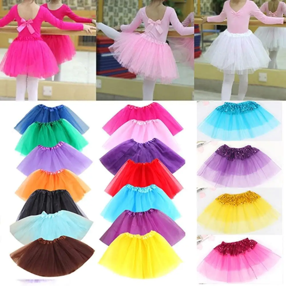 Jupe de princesse en tulle à paillettes pour enfants, jupon de soirée séparés ante, jupon en mousseline de soie, mini jupes de ballet en maille, vêtements de danse mignons pour filles