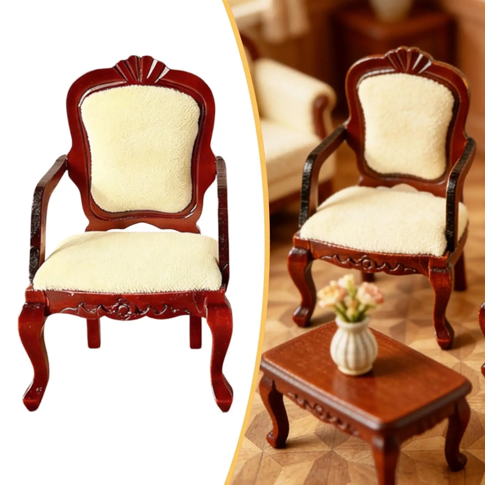 

Handcrafted 1 12 Dollhouse Miniature Furniture Wood Chair for Mini Things Dollhouse Accessory Kids Play Decoration