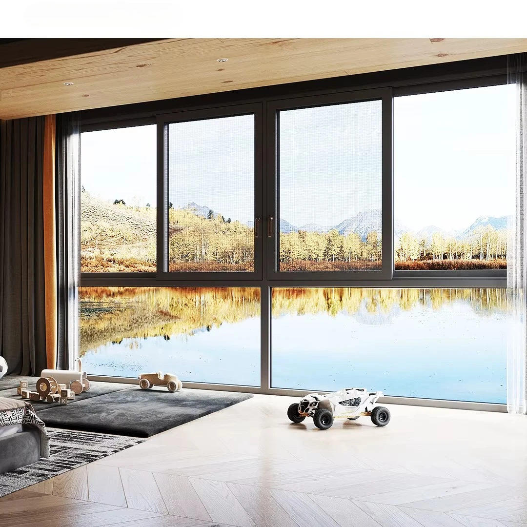 

LEAWOD Customized Double Glazed Ultra Narrow Frame Balcony Window Slide House Windows Aluminum Frame Doors And Windows