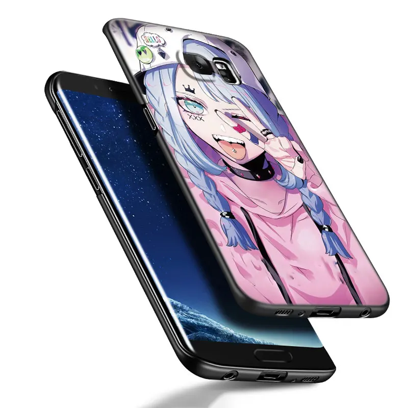 Anime Vaporwave Glitch Hot Black Silicone Phone Case For Samsung Galaxy S20 S23 FE S21 S22 S24 Plus Ultra