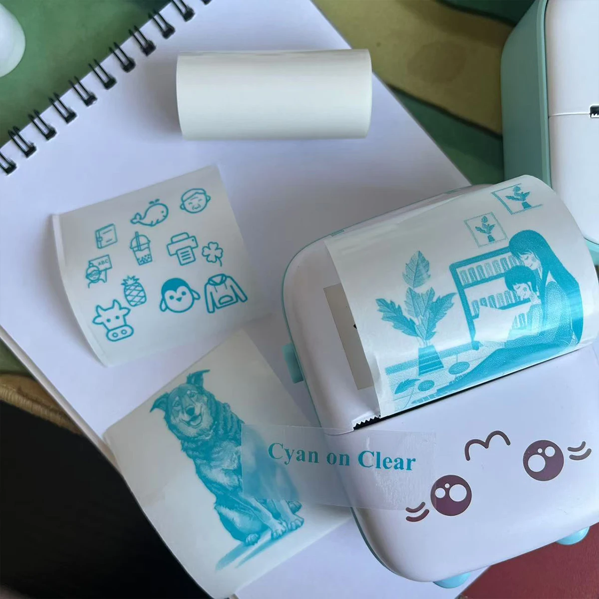 حراري شفاف ذاتي اللصق للطابعات المحمولة الصغيرة حتى مع ورق طباعة حراري لسطح ضوء الكاميرا، 57 مم × 25 مم