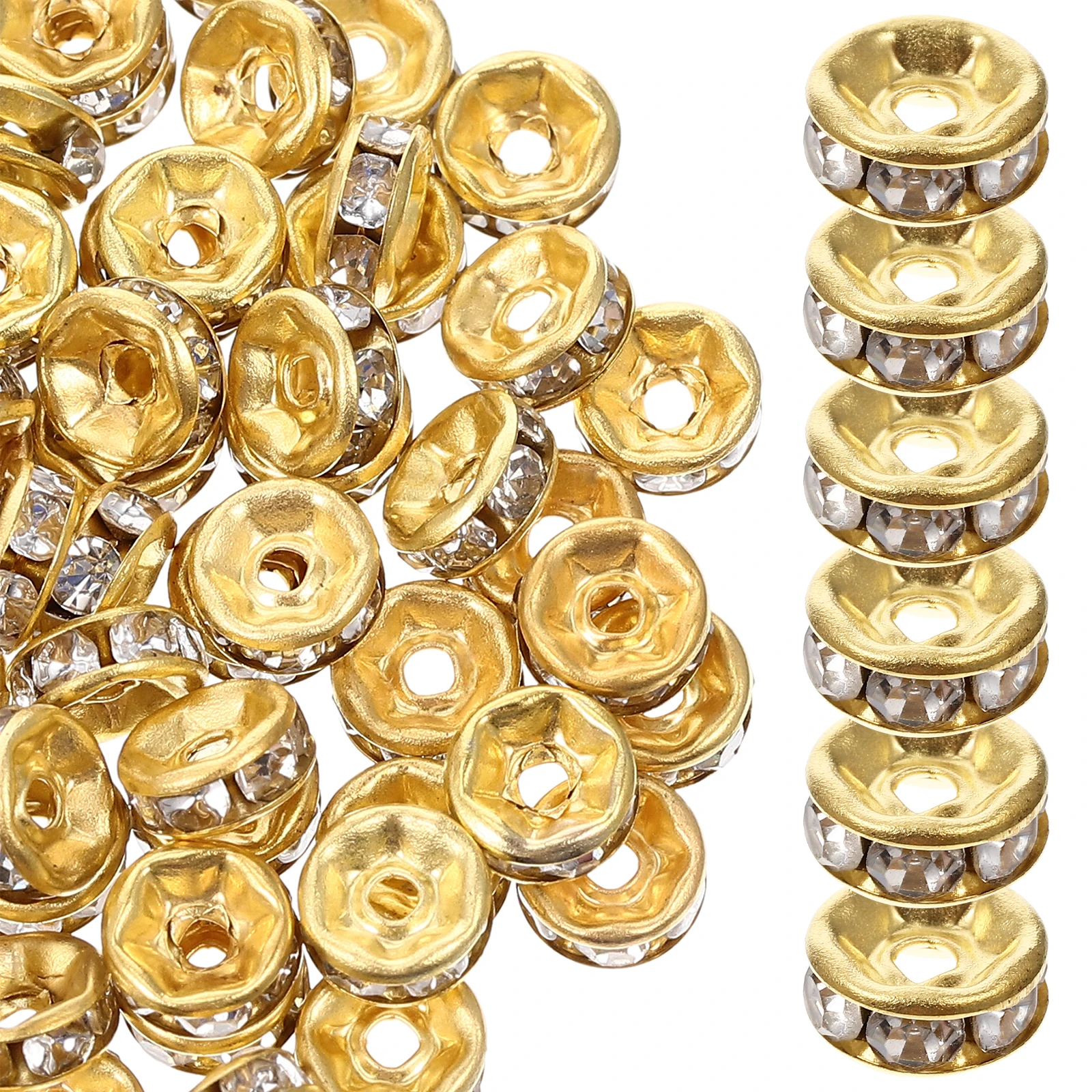 

200 Pcs Drilling Beads Loose Rhinestones for Jewelry Making Spacers Alloy Supplies Euro and Charms Mother Circle