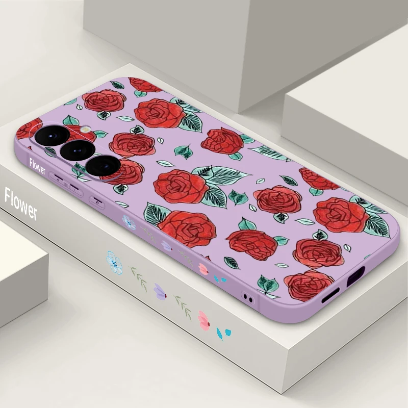 Little Flower Pattern Phone Case for Samsung Galaxy S24 S25 FE S26 S25 S23 S22 Ultra A57 A17 A56 A16 A55 A15 A54 A36 Soft Cover