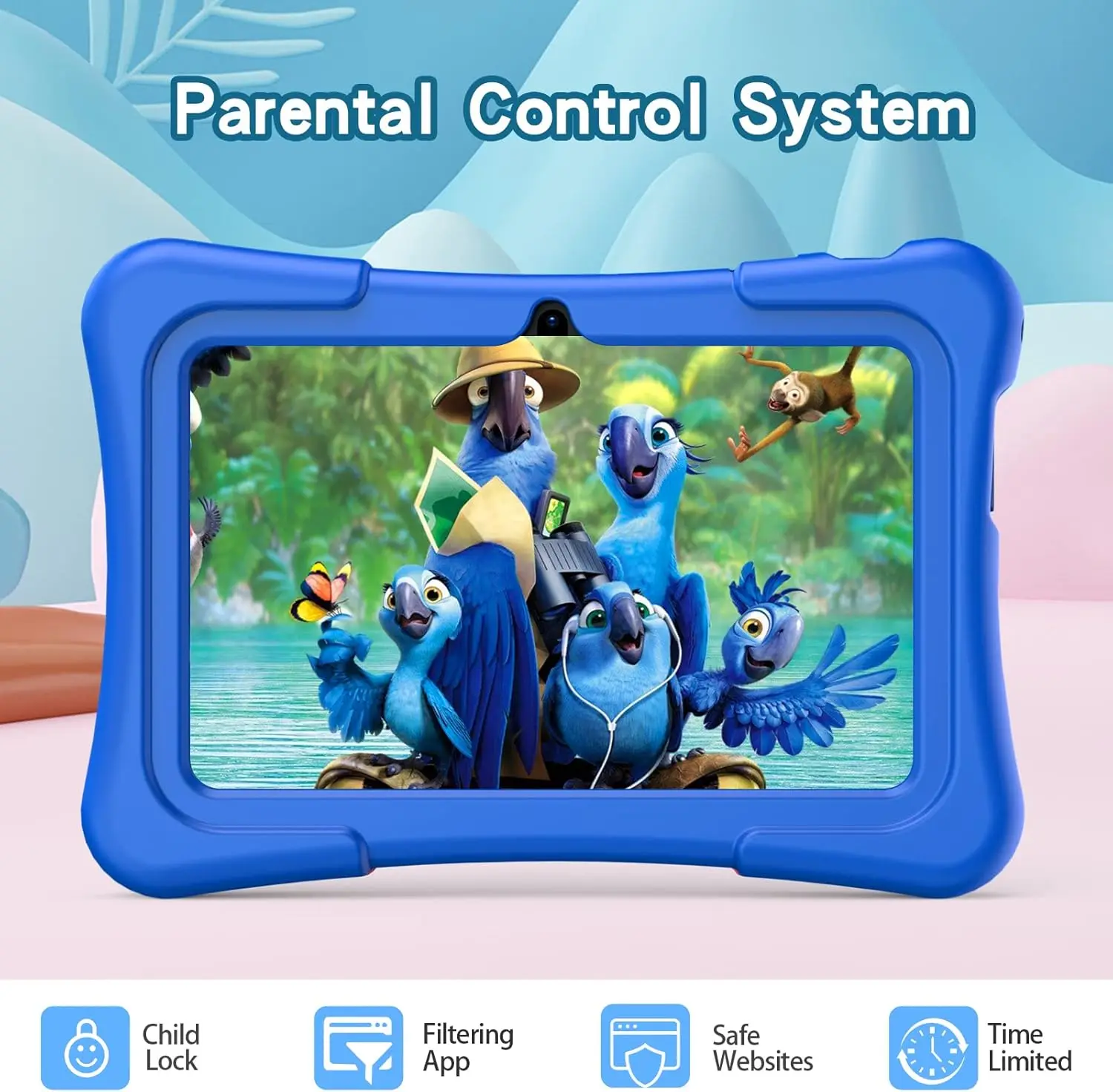 32GB Kids Tablet 7.0'' Android 12 Proof Case 5G WiFi Google Dual Camera Learning Education Toy Tablet Children Boys Girls Gifts