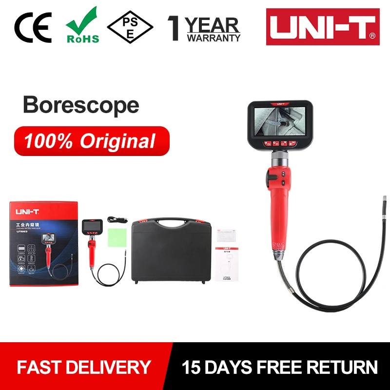 UNI-T UT663/A Industrial Borescope Waterproof Professional Vedeo Camera 4.3 Inch Endoscopes For Car Repair Pipeline Detection