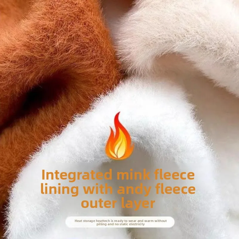 Zipper Half Turtleneck Sweater with Fleece Lining, Thickened Knitted Base Shirt for Women, Autumn and Winter Warm Inner Wear