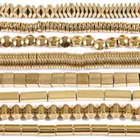 AAA Gold Plated Hematite Beads Color Retention Crafts Loose Beads Charms Heart Irregular Rondelle Shape Beads for Jewelry Making
