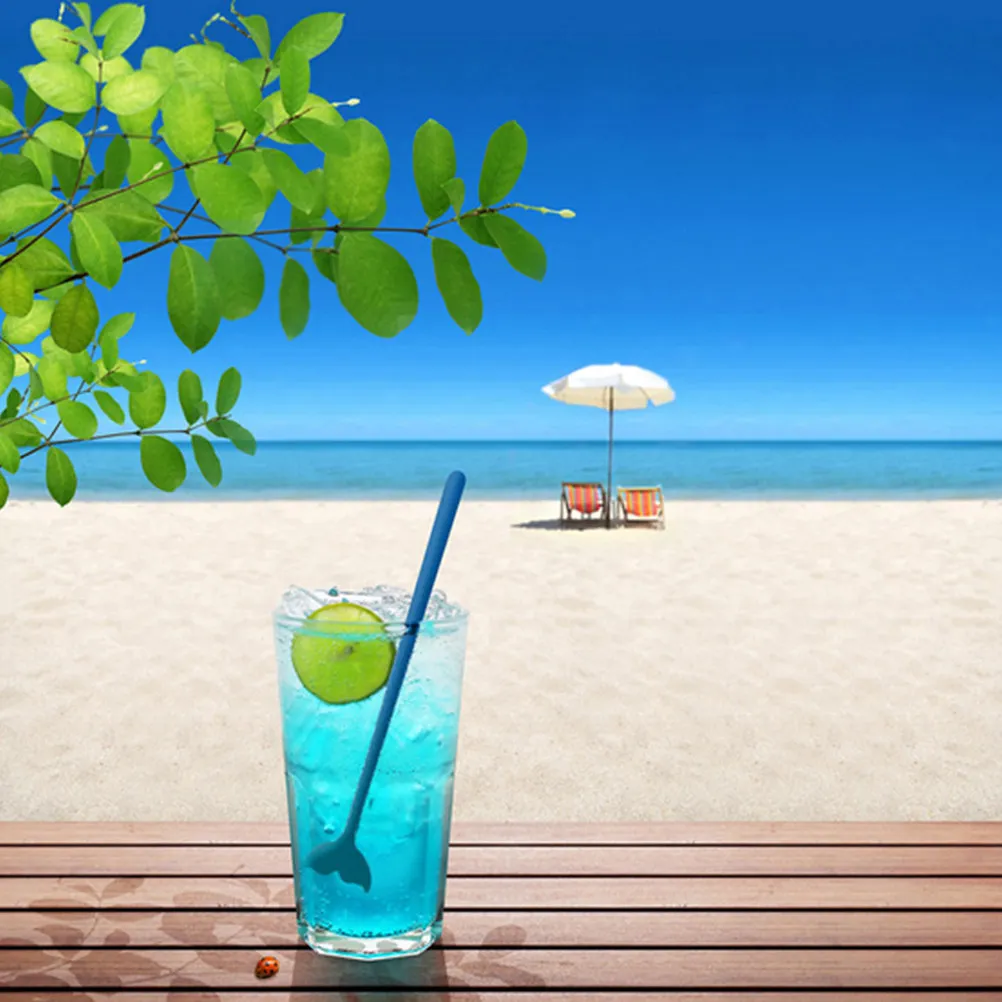 12Pcs Whale Tail Stirring Stick Multipurpose Eco-Friendly Coffee Mixer Party Banquet Hawaii Pool Hawaii Stirring Stick