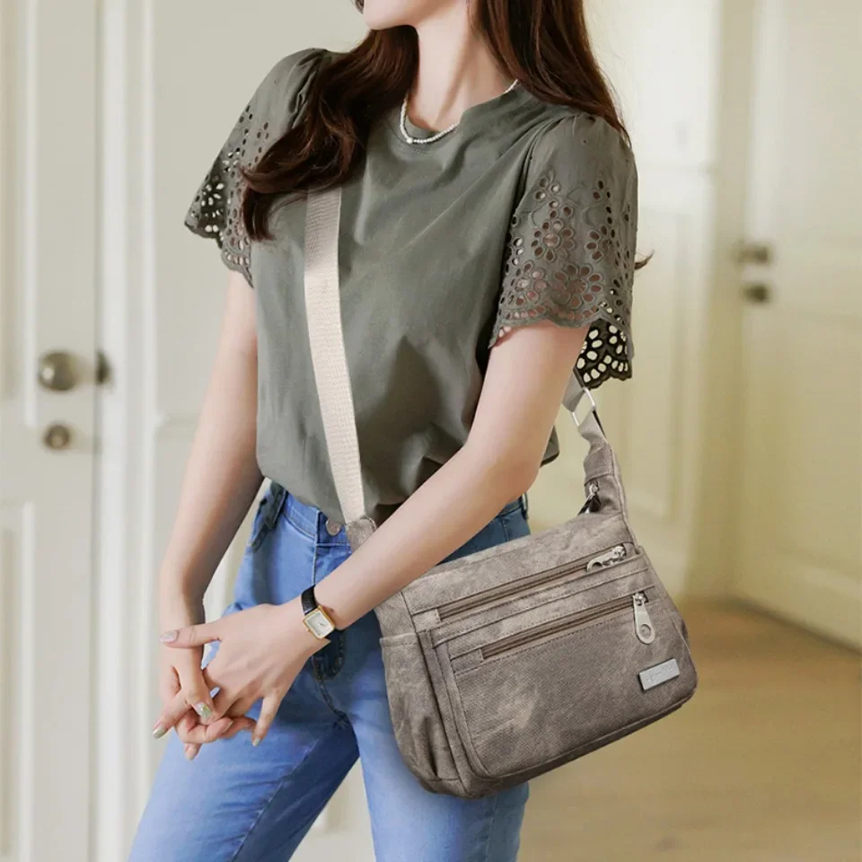 Women's Multi-pocket Shoulder Bags High Quality Crossbody Bag Purse Ladies Solid Color Casual Bags Simple Design Commuter Sac