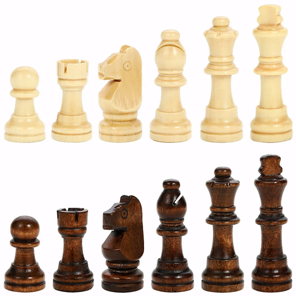 

1Set Wooden International Chess Magnetic Foldable Board Game Smooth Surface Safe for Skin Storage Included Perfect for School