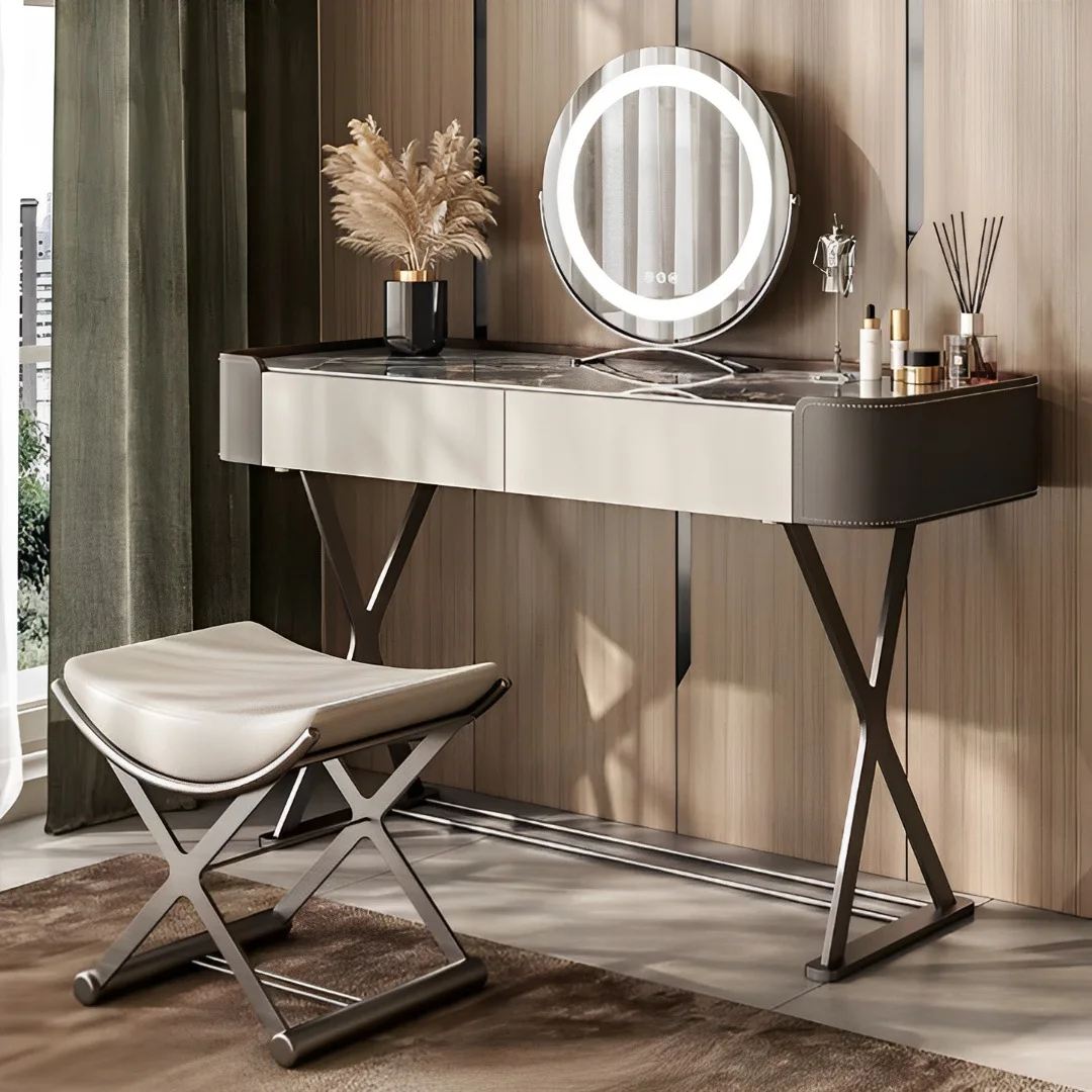 Italian light luxury dresser, modern double drawer dresser, bedroom home dresser