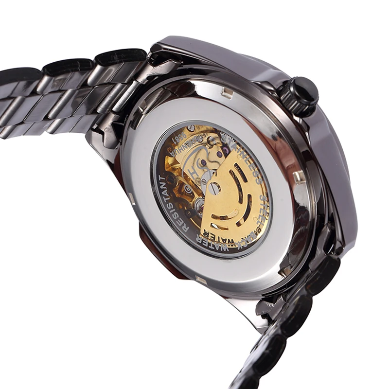 ساعات ميكانيكية من SHENHUA-Skeleton steampانك للرجال ، ساعة معصم أوتوماتيكية ذاتية الرياح ، مؤشر مضيء ، ساعة مقاومة للماء ، علامة تجارية
