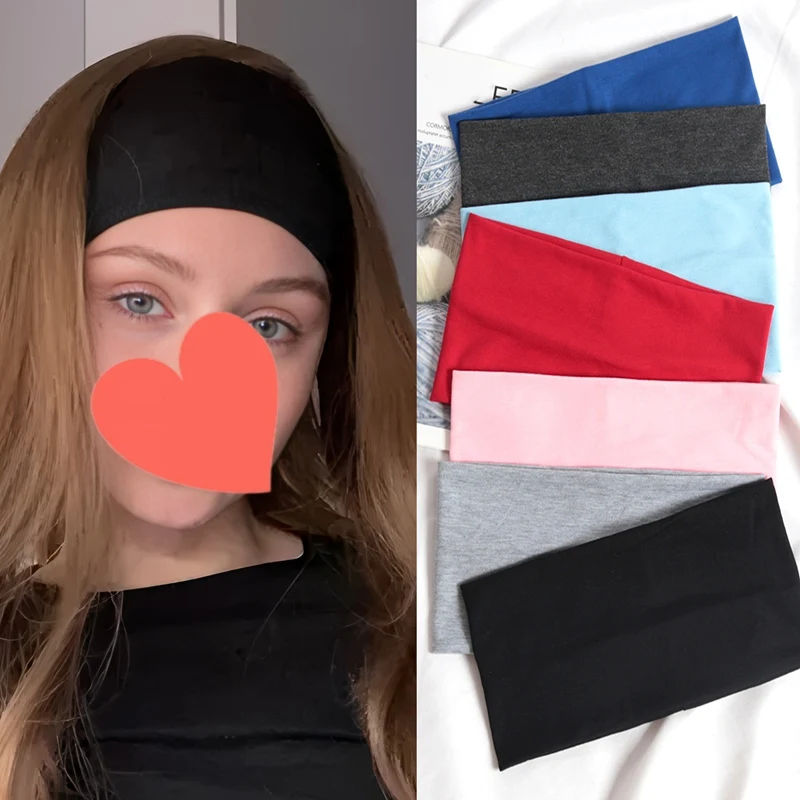 

3 шт. эластичная спортивная повязка на голову для бега, однотонные широкие ленты для волос для женщин и мужчин, повязка для волос для йоги, черная мягкая повязка для мытья лица, макияжа
