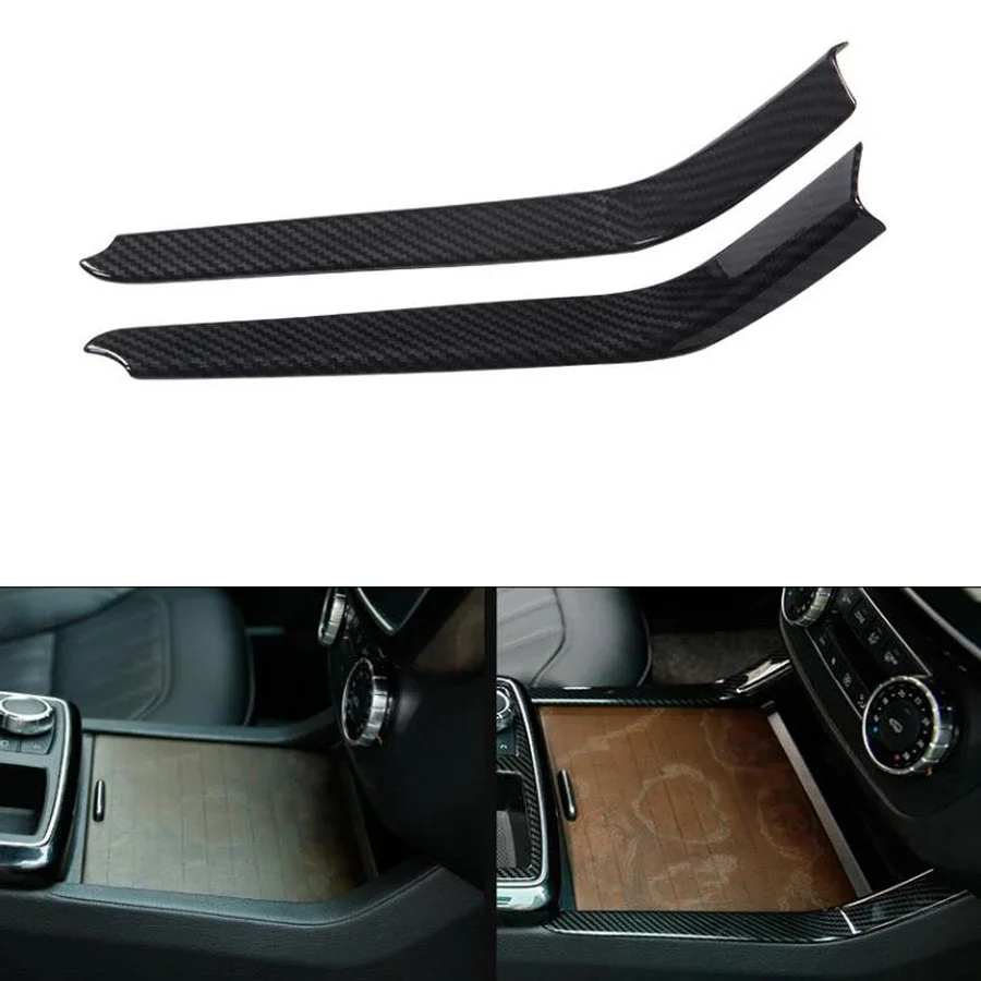 

2x Stainless Steel Car Central Console Water Cup Holder Side Frame Trim Sticker Styling For Mercedes Benz ML GL GLE GLS