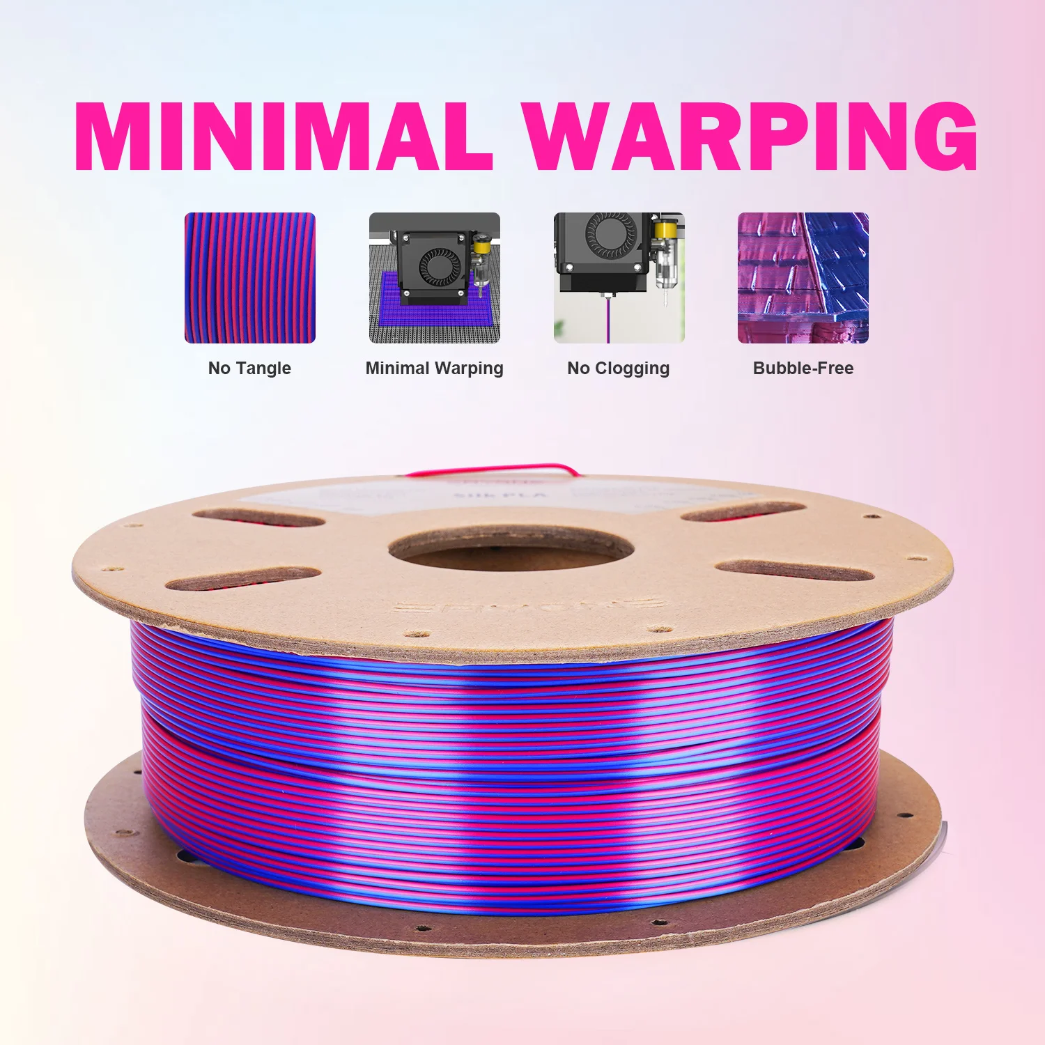 Eryone Dual Color Series Matte/Silk PLA For FDM 3D Printing 1KG 1.75mm High Quality No Tangle Perfect Spooled Fast Free Shipping