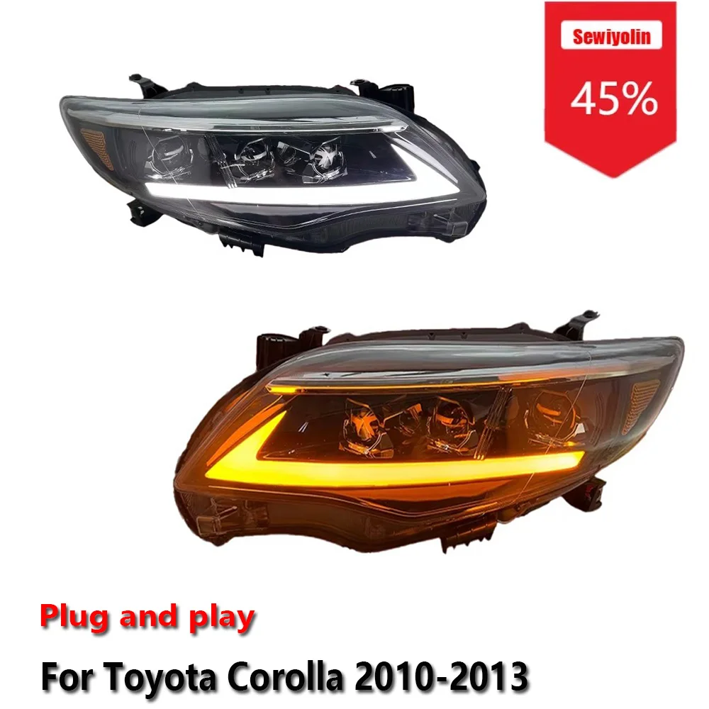 

Sewiyolin Car LED Upgrade Headlight Accessories For Toyota Corolla 2010-2013 DRL Brake Turn Signal Lamp Plug and Play