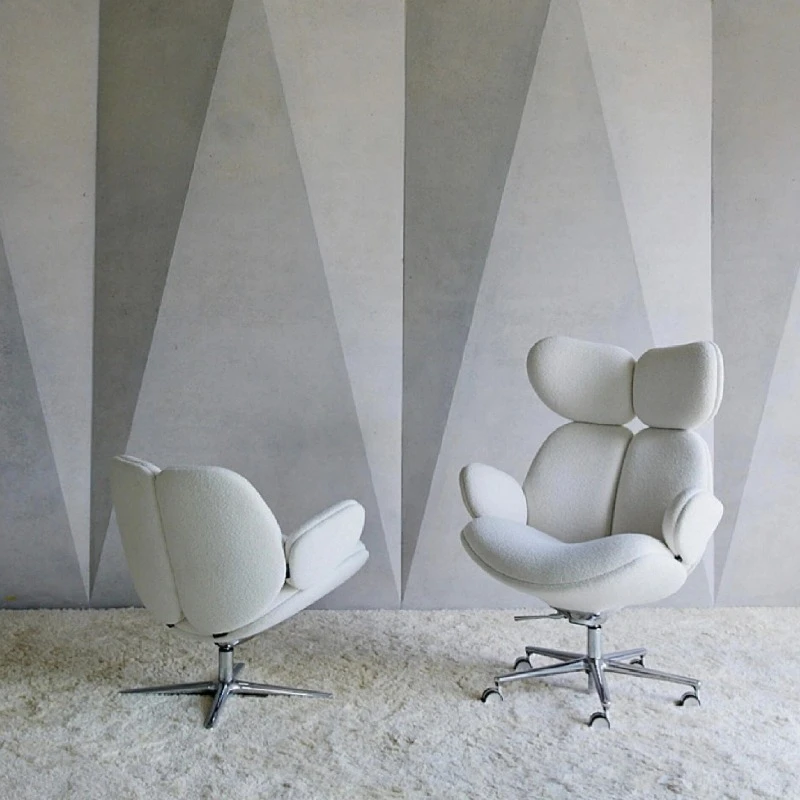 Light luxury creative high back soft bag living room model room reception rotating armchair