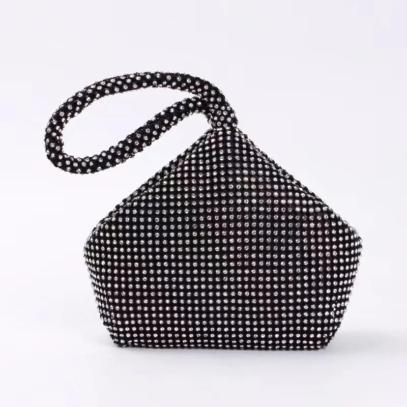 Mini bolso de mano con diamantes de plata brillante para mujer, bolso de noche para mujer, bolso de fiesta para mujer, bolso de boda, bolso de mano