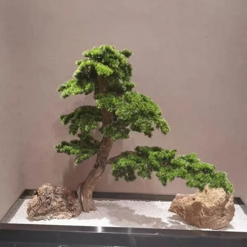 Artificial Pine Bonsai Tree for Home Decoration, Large Simulation Plant, Living Room, Office, Garden Pieces, Welcome Ornaments