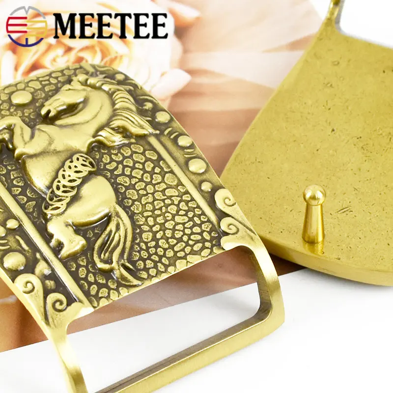 1Pc Meetee Solid Brass Metal Buckle Men Women Belt Head Fit For Belts 37-38mm DIY Leather Crafts Jeans Accessories YK159