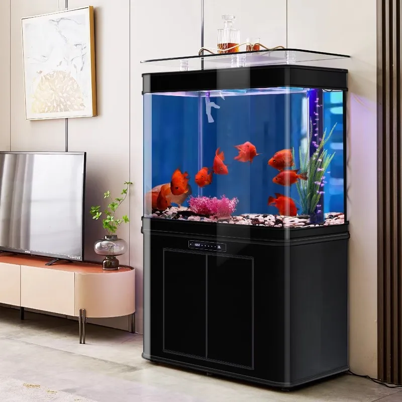 Change Water Intelligent Mute Aquarium  Glass Fish Tank Large Floor Office Living Room Ecological