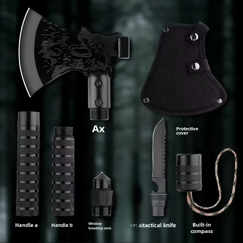 New Field equipment, battle axe head, sapper axe, multi-functional survival tactics, big chopping wood axe camping equipment