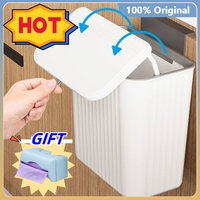 9L/ 7L Wall Mounted Trash Can Bin With Lid Waste Bin Kitchen Cabinet Door Hanging Trash Bin Garbage Car Recycle Dustbin Rubbish