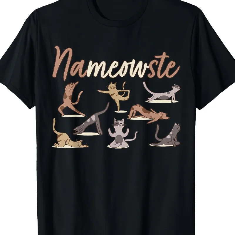 The Latest Women's T-shirt Features A Yoga Cat Design It's Comfortable Breathable and Perfect for Beach Trips and Parties