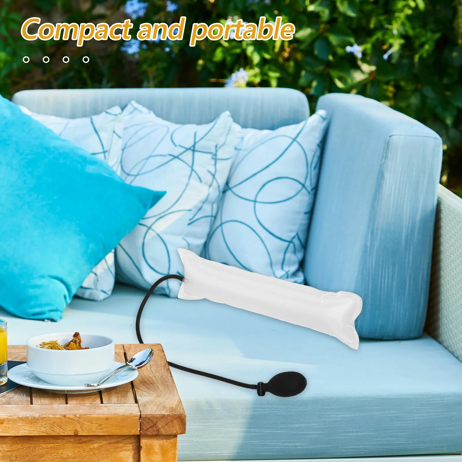 Portable Inflatable Seat Cushion with Air Pump Ergonomic Massage Design for Office Home Car Airplane Driving Computer Chair Use