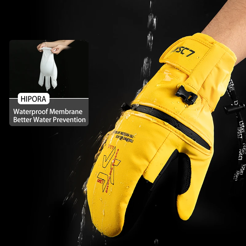 LDSKI Ski handschuhe Winter warm wasserdicht 3m Baumwolle Touchscreen Reiß verschluss halb öffnend bequem Frauen Männer Snowboard Zubehör