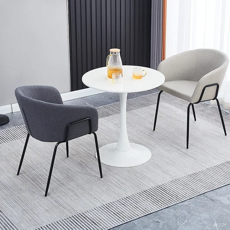 White Office Throne Dining Chairs Modern Ergonomic Outdoor Luxury Arm Chair Design Nordic Sillas Comedor Home Furniture YR50DC