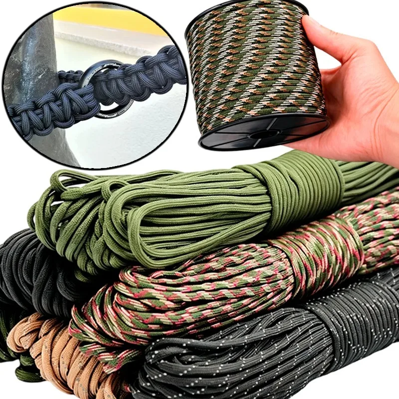 Outdoor Survival Parachute Rope DIY Craft Bracelet Umbrella Tent Lanyard Straps Hiking Camping Emergency Tactical Parachute Cord