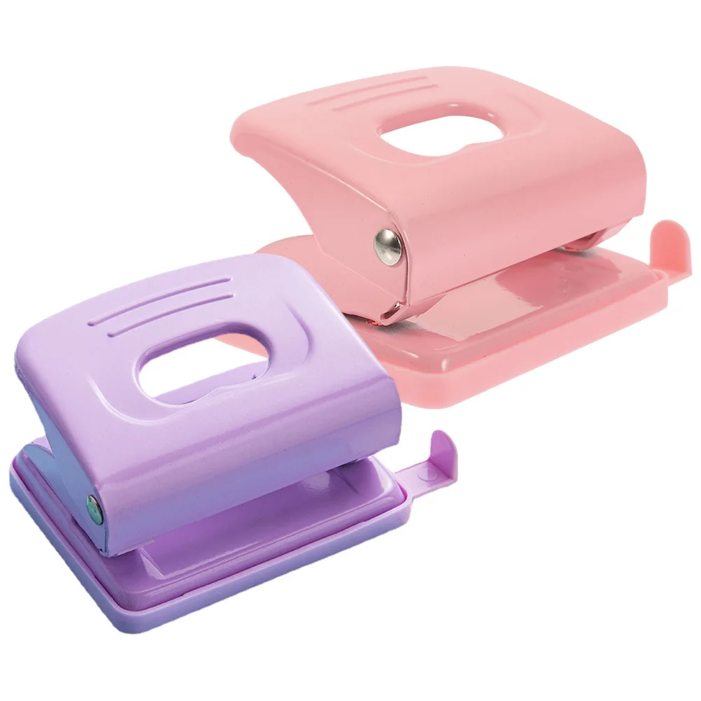 

2Pcs Paper Hole Puncher Two Ring Binder Punch Desktop 2-Hole Punch Tool for Office Supply Craft Scrapbook Wallpaper