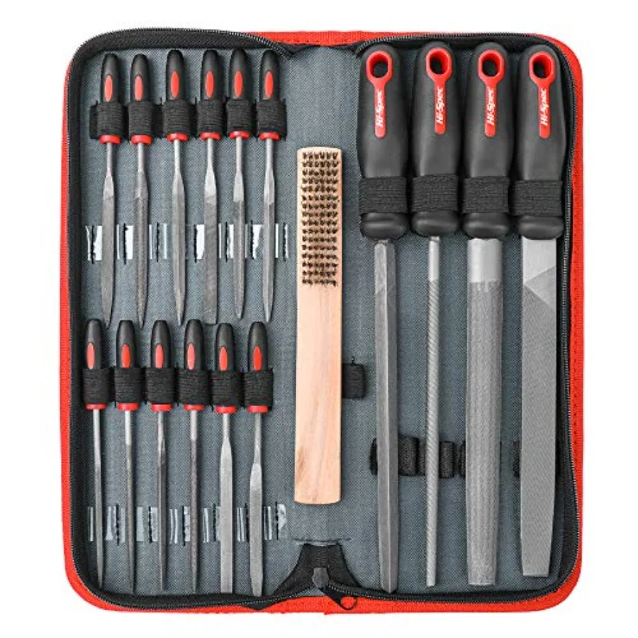 

【Spot goods】17 Piece Metal Hand and Needle File Tool Kit Set. Large and Small Mini T12 Carbon Steel Flat Half-Round Round and T