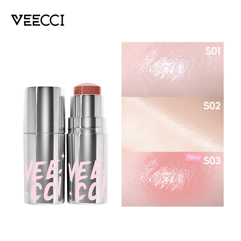 Barra resaltadora de luz de agua, barra de rubor iluminadora Natural de un solo Color, barra de contorno 3D para maquillaje facial de piel de rocío