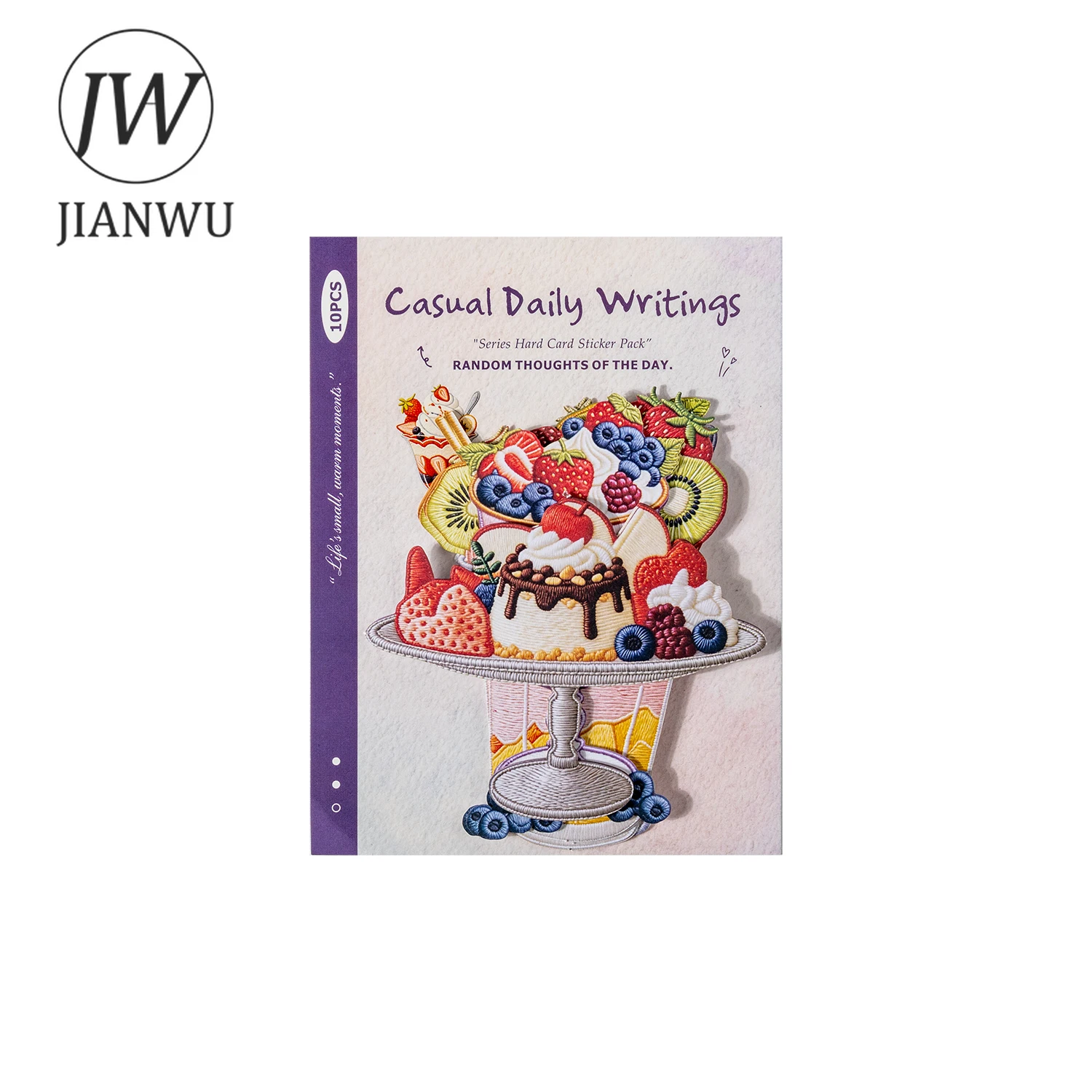 JIANWU Dairy Notes Series Vintage Embroidery Coffee Cake Landscape Material Collage Sticker Creative DIY Journal Stationery view 6