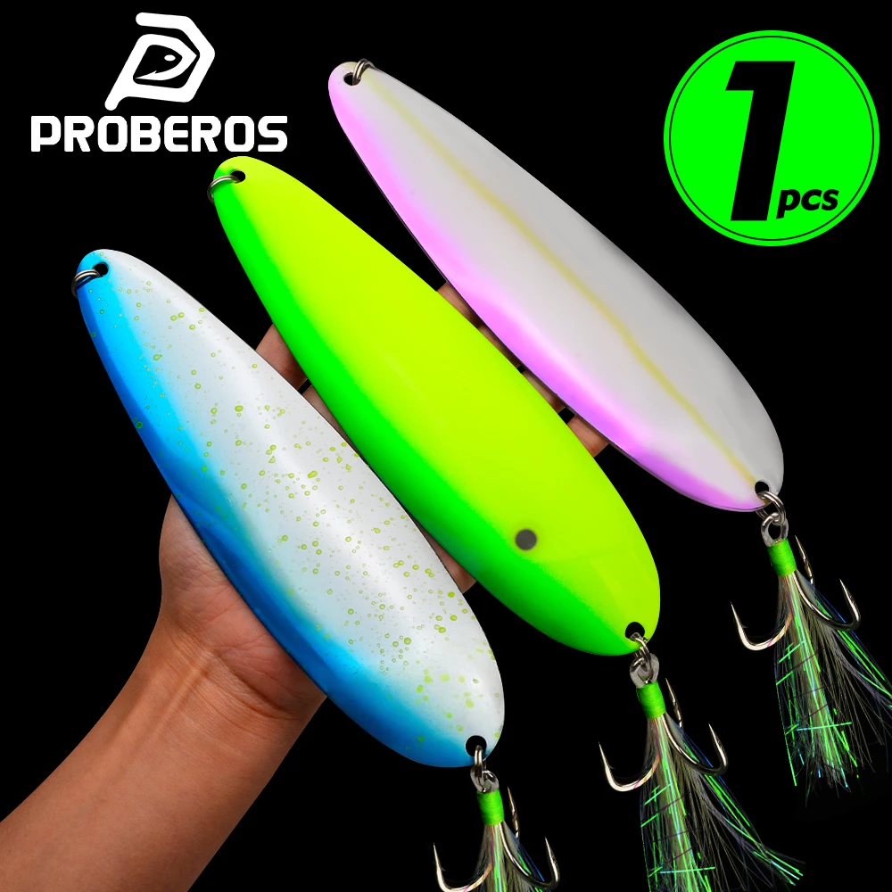 

Proberos Vertical Jigging Lure 1PC Artificial Realistic 3D Fish Eye Hard Metal Spoon Shaped For Sea Bass Catfish Fishing Bait