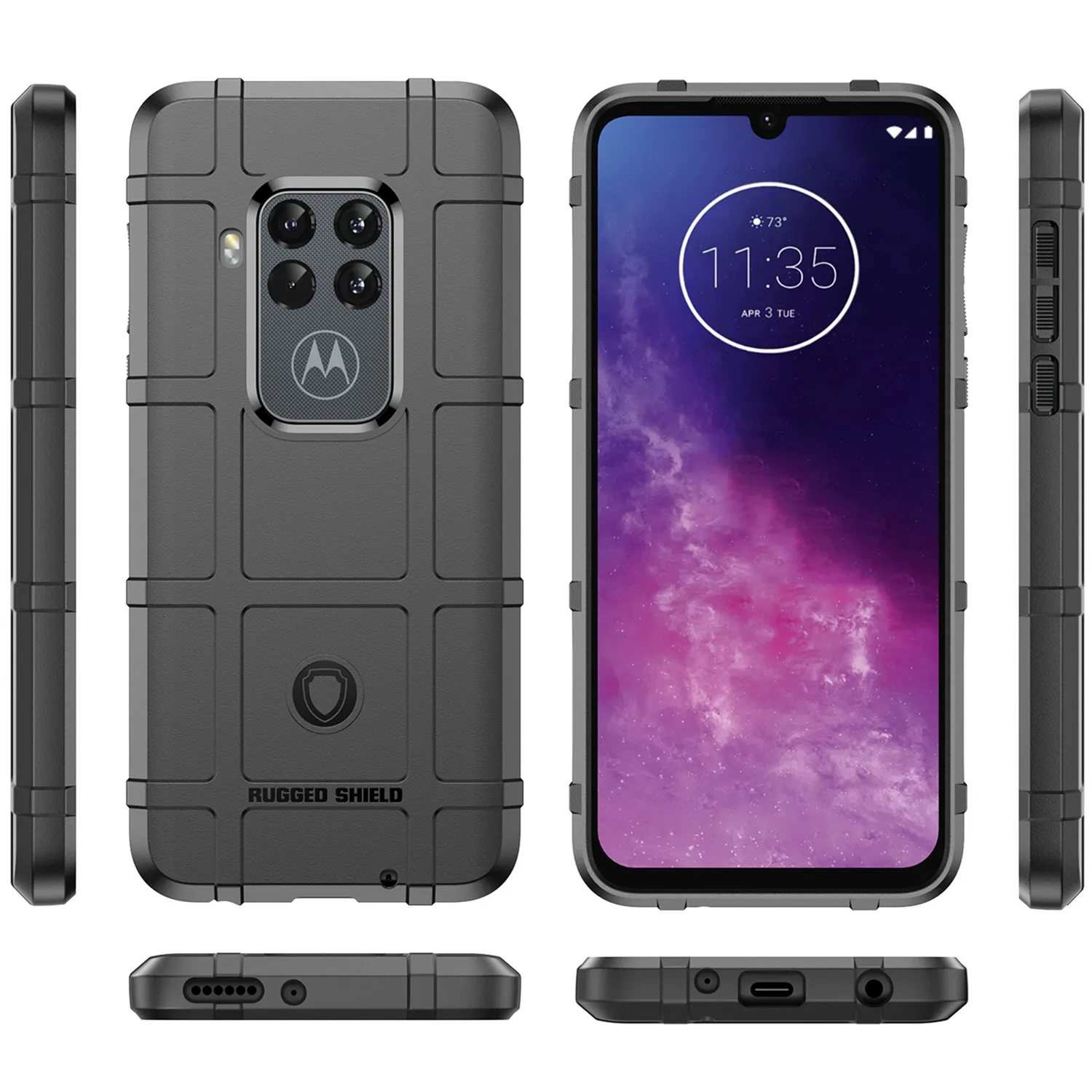 For Moto One Zoom motorola p40 note Armor Shield Case Anti Knock Protection Back Cover for moto one pro Shockproof Rubber Cases