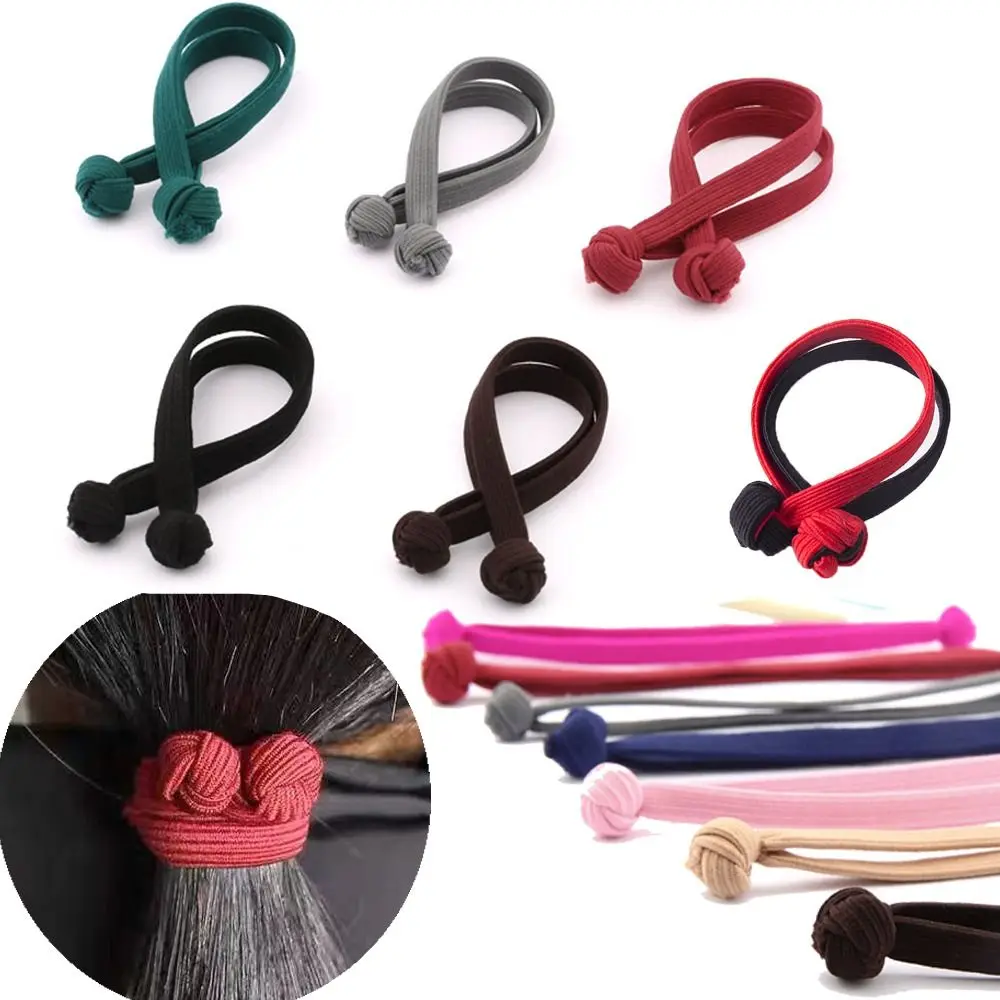 Women Elastic Chinese Knot Head Rope Versatile Fashion High Horsetail Elastic Band Rubber Bands Tie Hair Accessories