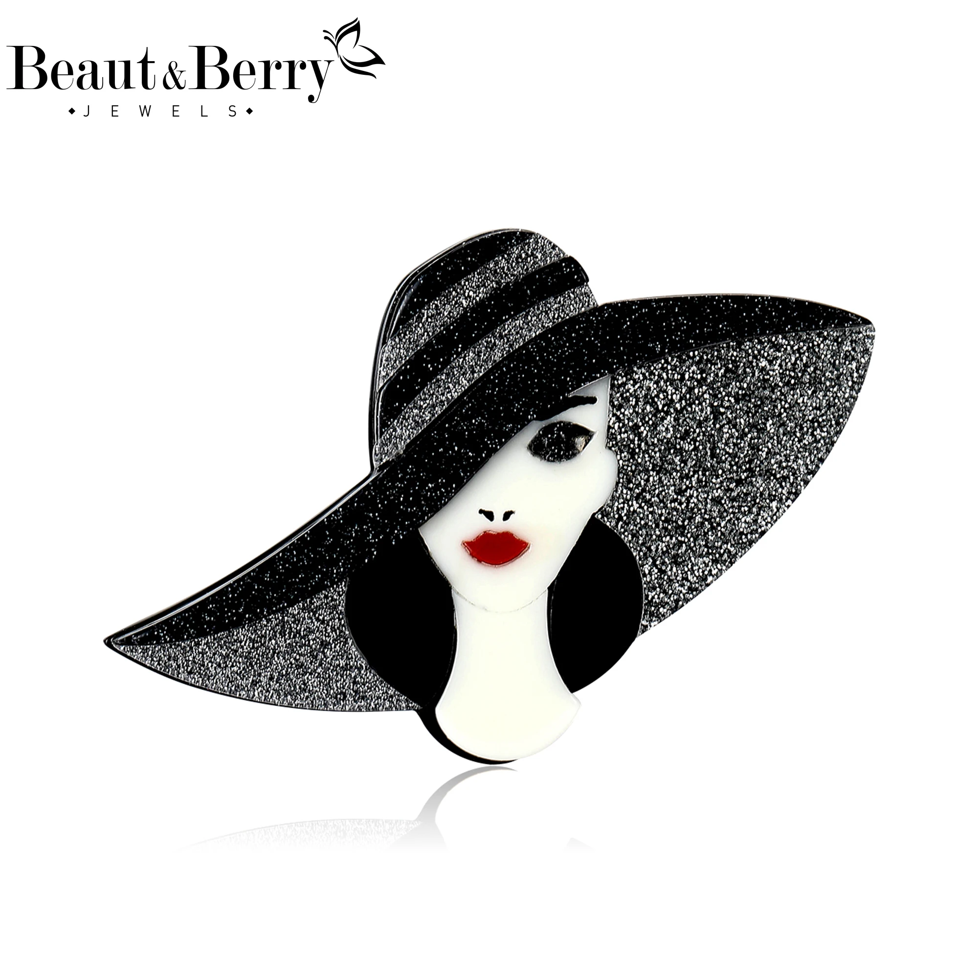 Beaut & Berry – broches classiques en acrylique pour femmes, épingles de personnage, accessoires de fête décontractés, cadeaux du nouvel an, décoration pour amis